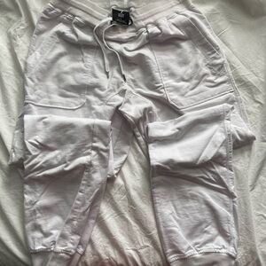 Barely used Lavish Society White Tapered Joggers